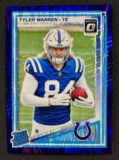 2025 Donruss Optic Tyler Warren RC Purple Shock #234 Indianapolis Colts
