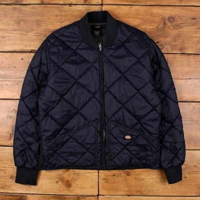 Vintage Dickies Workwear Jacke L gesteppt Bomber Fleece gefüttert blau