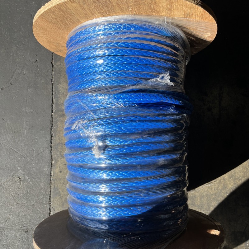 3/8”x 420’feet  HMPE Winch Line, Synthetic Rigging Rope, 12-Strand Braid Blue
