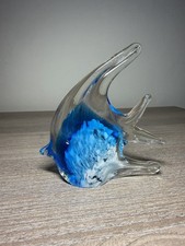 Glasfigur Fisch – Skalare – Handarbeit – Blau-Weiß – Dekoration