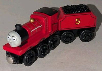 Thomas the Train Wooden JAMES With Tender Engine Railway Friends TOMY Vintage