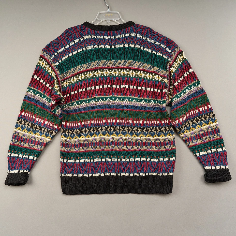 Vintage BOSTON TRADERS Sweater Mens XL Cotton Linen Fisherman Fair Isle Heavy - Image 4 of 4
