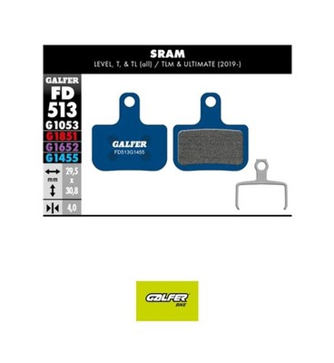 GALFER Pastillas de freno ROAD BRAKE PAD compatible con SRAM LEVEL T - FD513G G1