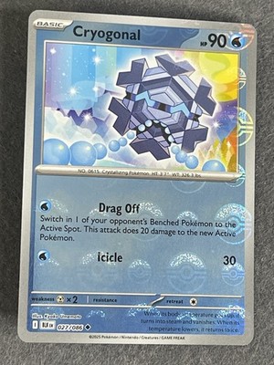 Holo Foil Cryogonal (Poke Ball Pattern) 027/086 Uncommon SV: Black Bolt