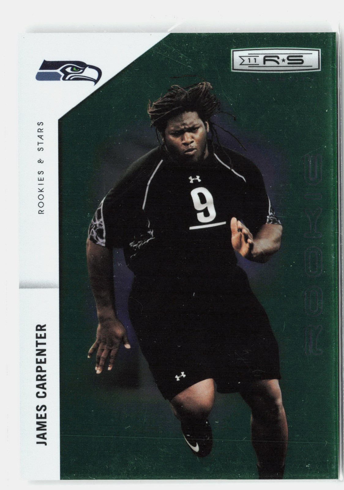 2011 Panini Rookies & Stars Longevity #196 James Carpenter Emerald #/25