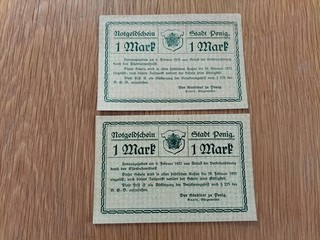 2 x 1 Mark Penig 6.2.1922 Verkehrsstörung durch Eisenbahnerstreik