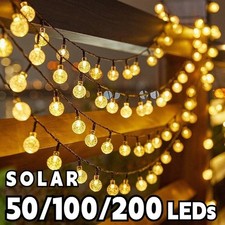 SOLAR POWERED String Lights LED Retro Bulb Garden Outdoor Fairy Ball Hangin Lamp