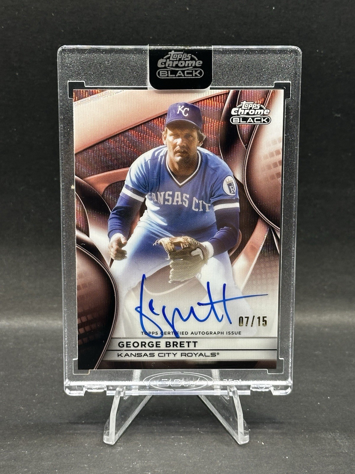 2025 Topps Chrome Black George Brett Auto Rose Gold  #'d  /15!!