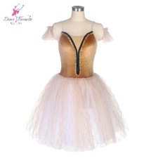 Ballet Tutus Velvet Bodice Mid Length Romantic Tutu Performance Dance Costume