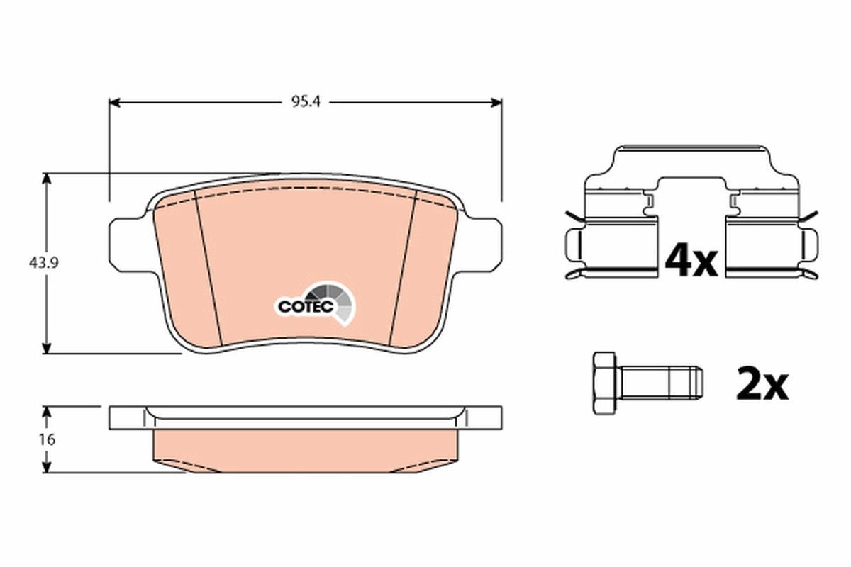 Plaquettes de frein TRW GDB1786 anti vibration pour corriger le freinage RENAULT