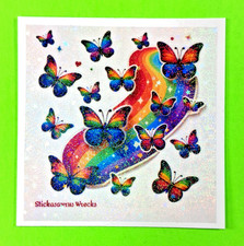 Glittery Butterflies Rainbow Mini Sticker Sheet
