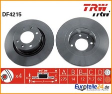 2 St. Bremsscheibe TRW DF4215 für Citroën C5 II C5 I Break