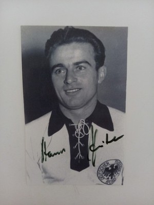 Hans Zeitler - Fußball 1952, signiertes Foto und Unterschrift auf Blankopapier -