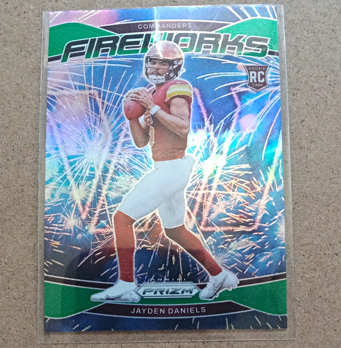 Panini 2024 Prizm Fireworks Jayden Daniels RC Rookie Insert #24 Commanders