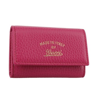 GUCCI Swing Key Case Leather Pink 354499 Auth am7524