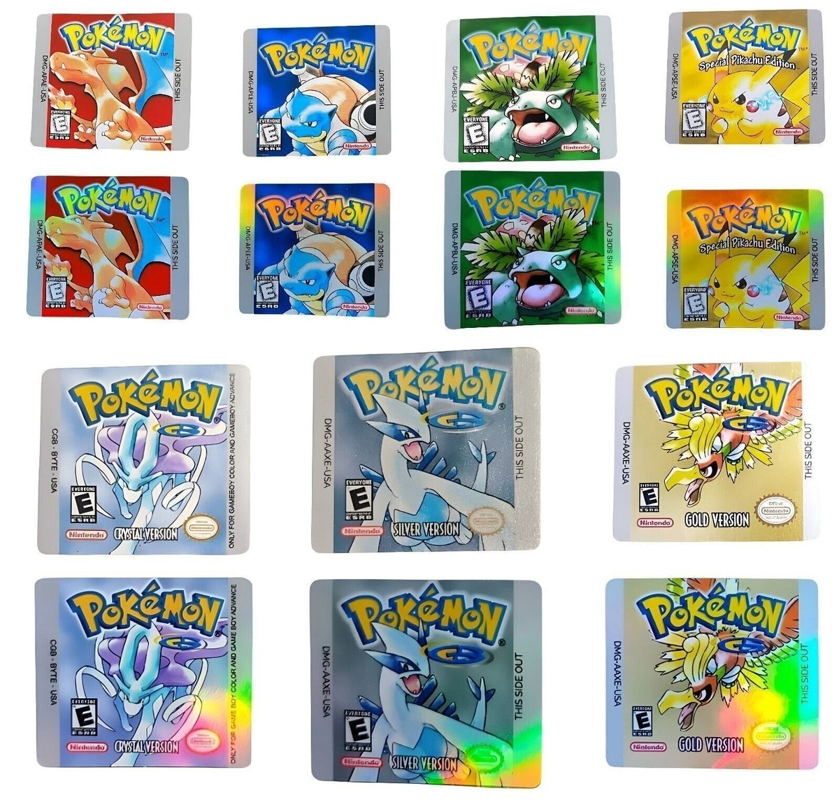 Pokemon Game Boy Replacement Label Sticker Precut GBC GBA DS