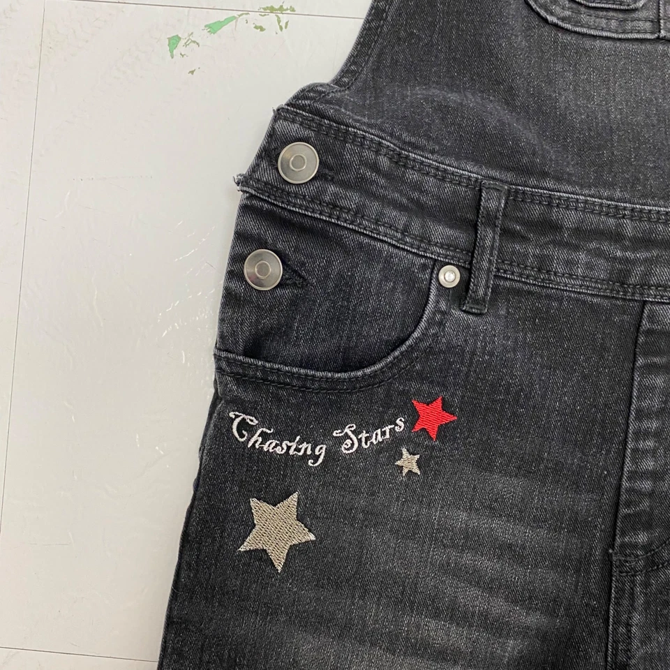 Wonder Nation Niñas Vaqueros Mono Pantalones Negro Talla L (10-12) Foto 4 de 4