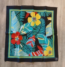 VTG WAMCRAFT Floral Design Bandana Hankerchief  RN 14193 Made In USA