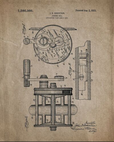 Wandbilder Wohndeko Vintage Patent Kunstdrucke Industrie Angeln 6 Drucke - Bild 5 von 7