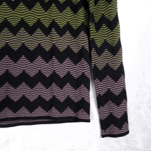 Missoni Top Womens 42 Medium Multicolor V Neck Cotton Chevron Knit Long Sleeve - Picture 15 of 24