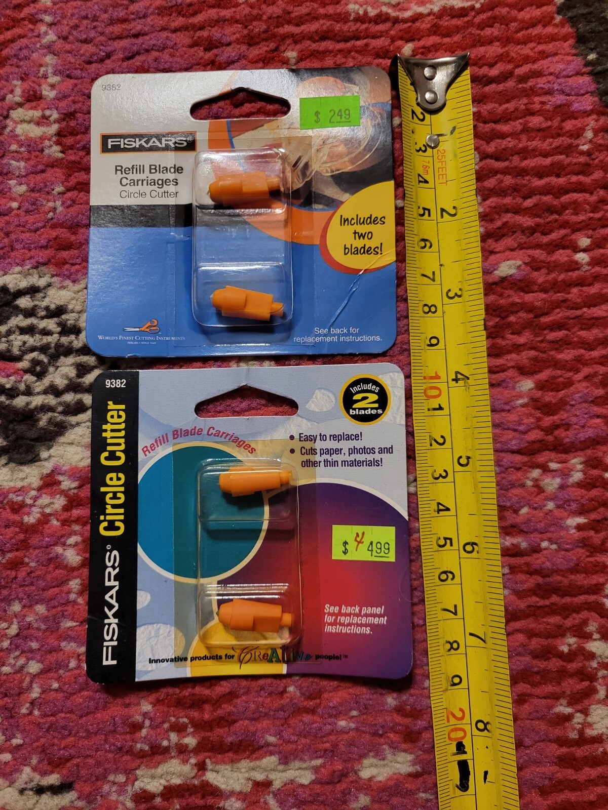 NEW 2 sets of Fiskars Refill Blade Carriages for Circle Cutter 4 total
