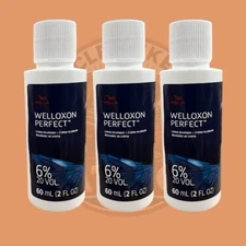 Wella Welloxon Perfect Creme Developer 2 fl. oz. - 20 VOL (6%) Pack of 3