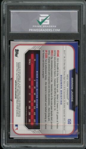 Tarjeta de novato Aaron Judge 2015 Bowman (Topps) clasificación 10 #150 radiocontrol New York Yankees - Imagen 2 de 2