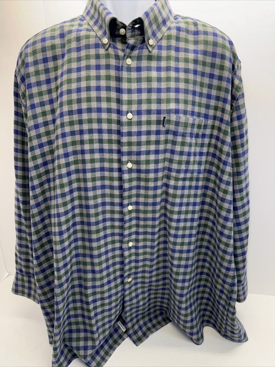BARBOUR Men's XL Stapleton Blue Highland Check Long Sleeve Button Down Shirt