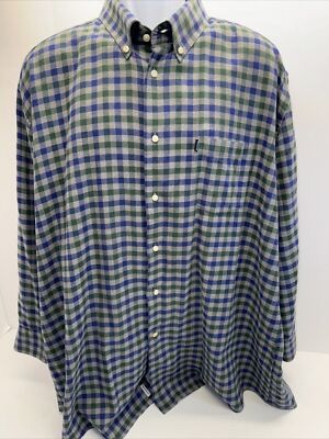 BARBOUR Men's XL Stapleton Blue Highland Check Long Sleeve Button Down  Shirt
