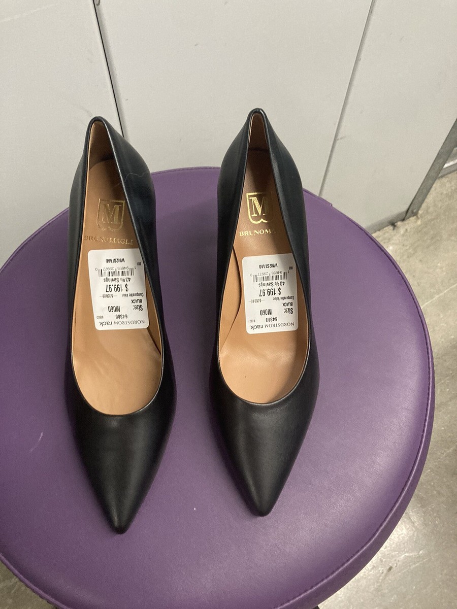 Bruno Magli Pointed Toe Pump Black Leather Women Size 6 | eBay
