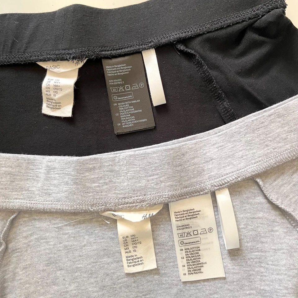 2 Faldas Jersey H&M Algodón Suave Línea A Acampanadas Negro Gris Niñas Talla 14Y Foto 4 de 4