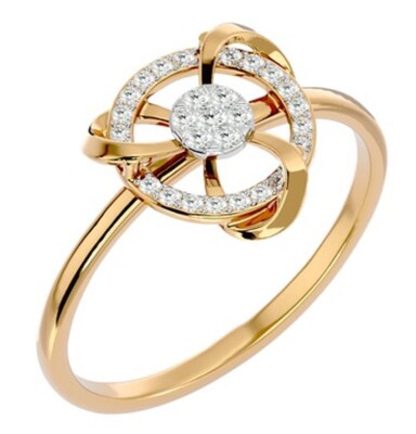 Naturale Diamante Rotondo 14k Solido Oro Giallo Nozze