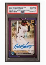 2024 Bowman Chrome Bralyn Brazoban 1st Chrome Auto Purple Refractor /250 Pirates