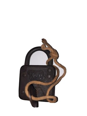 Antique Miller Brand Padlock And Key