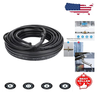 60FT Pipe Heat Cable with Thermostat Control & Easy Install for Winter Safety