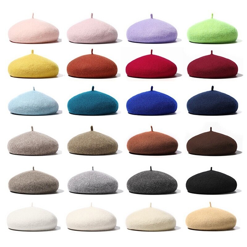 Classic Winter Wool Warm French Basque Beret Tam Beanie Hat  display picture 1
