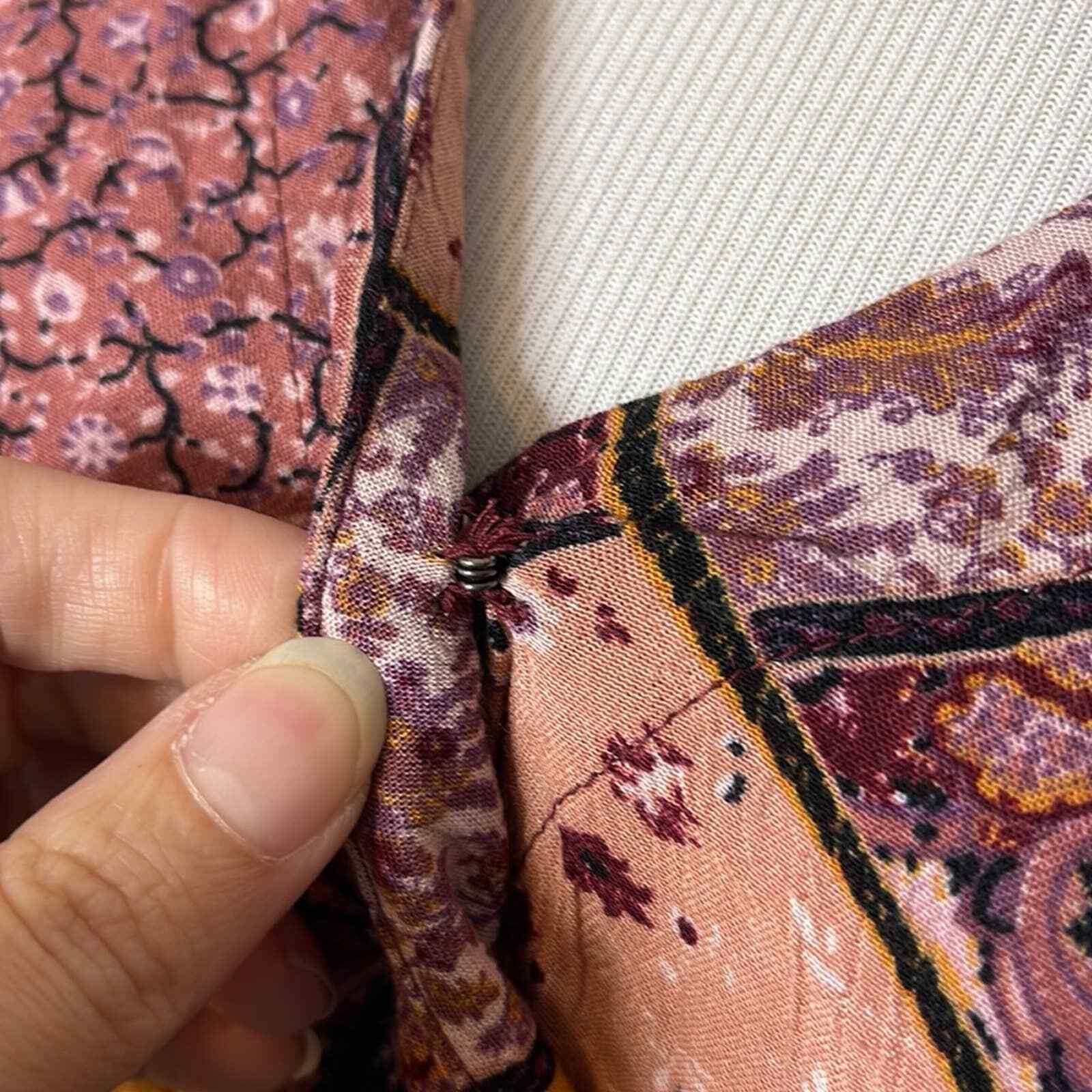 American Eagle Patchwork Wrap Top Size Small - image 3