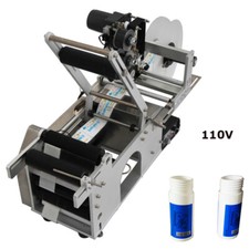 1 PC 110V Round Bottle Coding&Labeling Machine 0.47"-3.54"Labeling Bottle Dia.