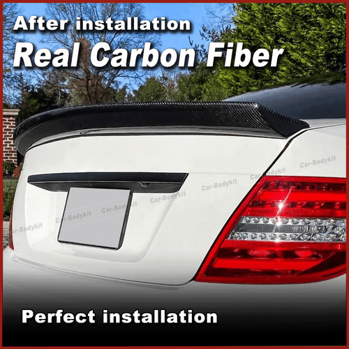Per Mercedes C204 C180 C63 2008-2014 Spoiler Carbonio Spoiler Posteriore Bagagliaio Labbro - Foto 5 di 11