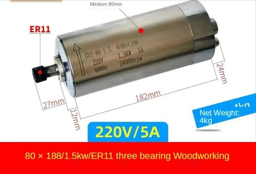 Motor 800W/1.5/2.2kw CNC Machine Water Cooled Spindle ER11/ER20 Collet Inverter - Picture 8 of 10