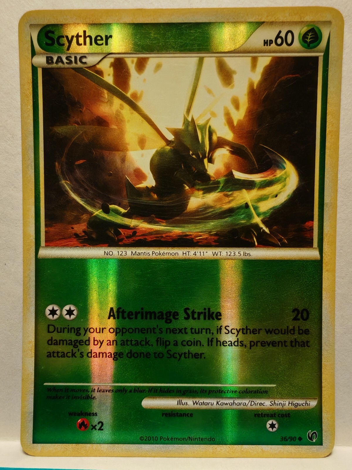 Scyther 36/90 Reverse Holo HS Undaunted Pokémon Card LP-NM