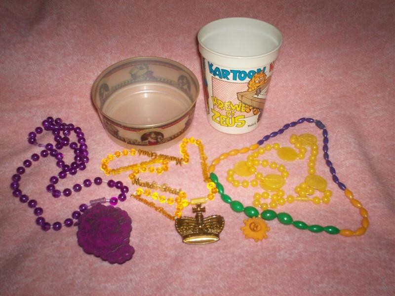Mardi Gras Vintage 1987-1988 Throws-Mixed Lot/6-Krewes of Rex, Zeus, Bacchus