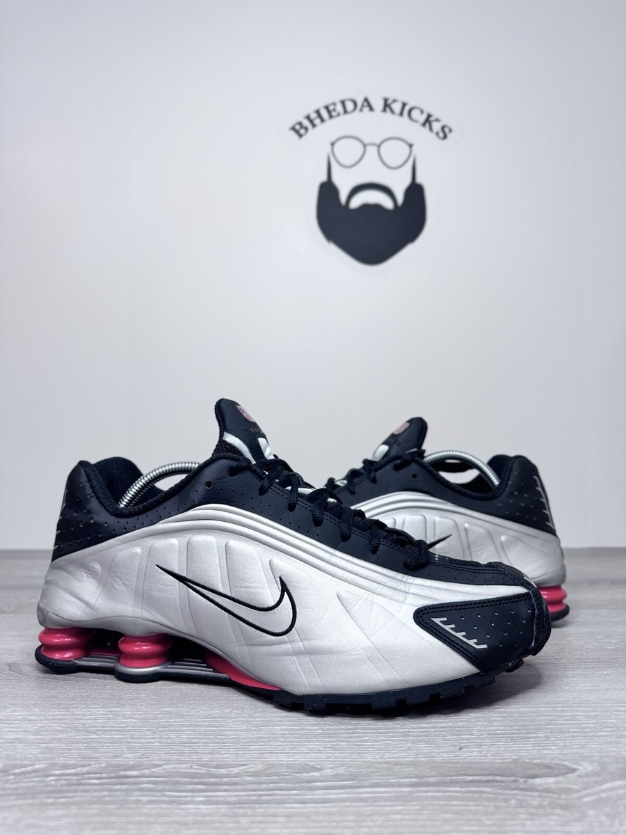 Size 11.5 - Nike Shox R4 OG Black Metallic Silver Red Sneakers