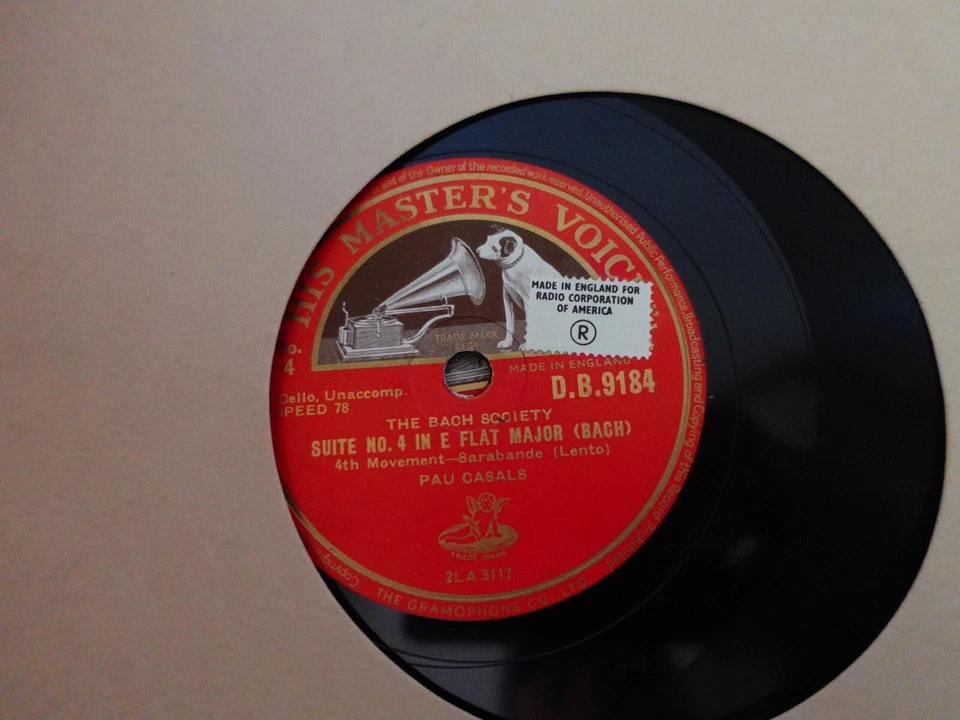 HMV 6X 78 Set DB9181- 9187 Pablo Casals Suites 4&5 Unaccompanied RARE 1 missing - Image 4 of 4