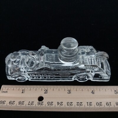 Antique  Glass  Fire Engine  Candy Container, Figurine