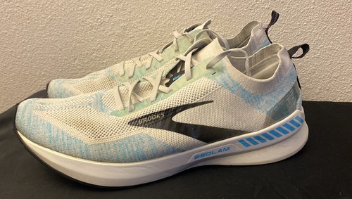 Brooks Bedlam 3 Men's Size 13 Medium White/Black/Aqua 1103431D-106 Running Shoes - Picture 4 of 10