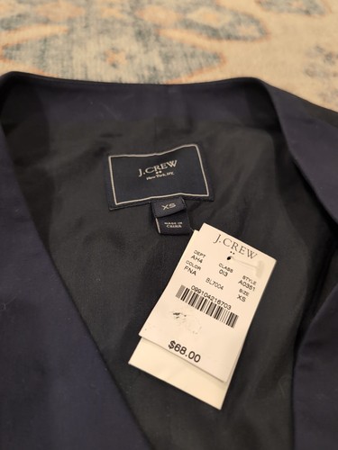 Nuovo gilet tuta uomo J Crew Factory Thompson - blu navy - XS - Foto 2 di 3