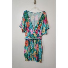 Boutique Shorts Romper Tropical Plus Size Floral Bright Party Beach Vacation