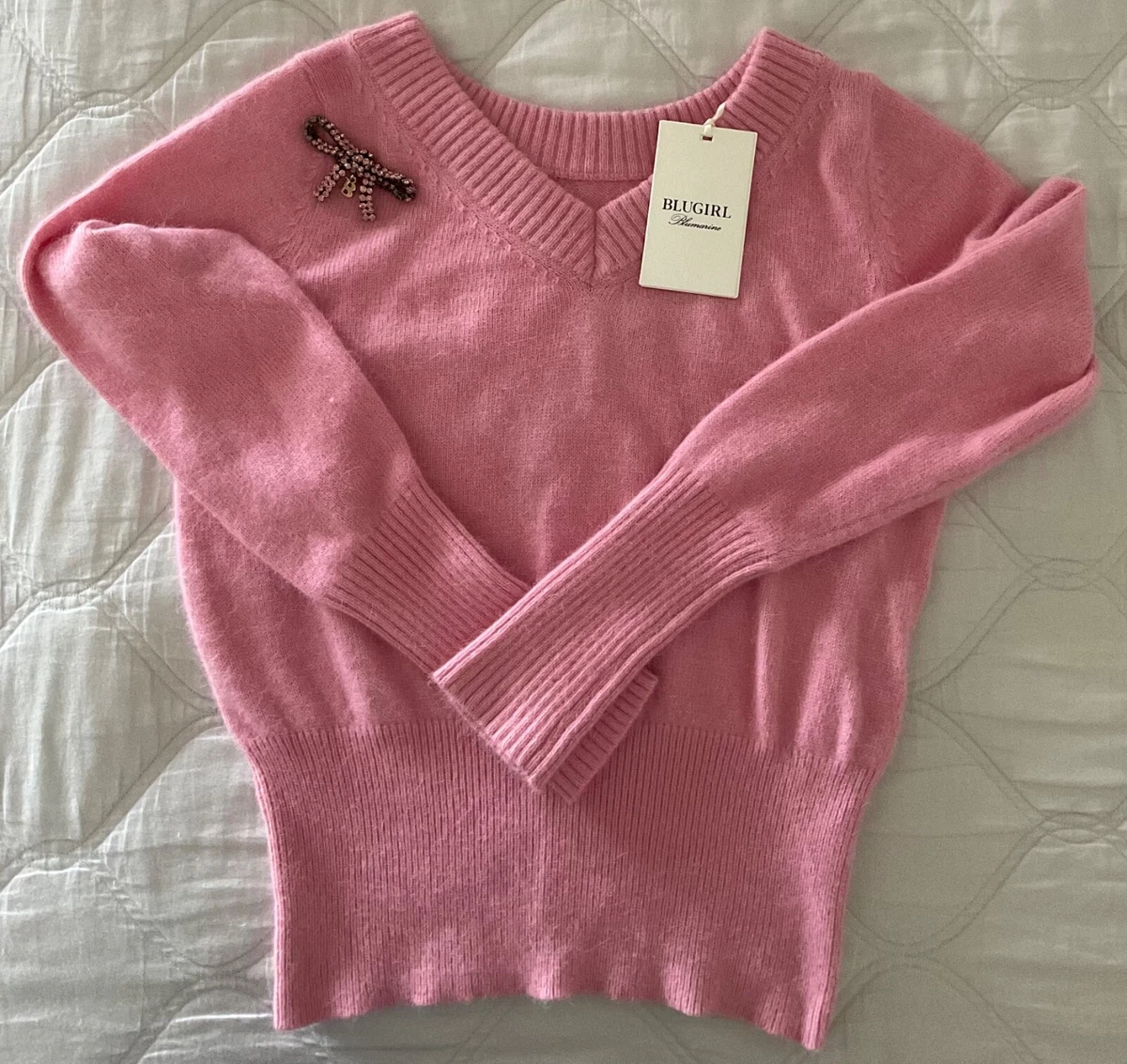 Pink angora sweater sale
