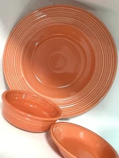 3pc Set Fiesta Persimmon 12” Wide Rim Pasta Bowl, 5.6” Bowl & Ramekin, HLC 95-08